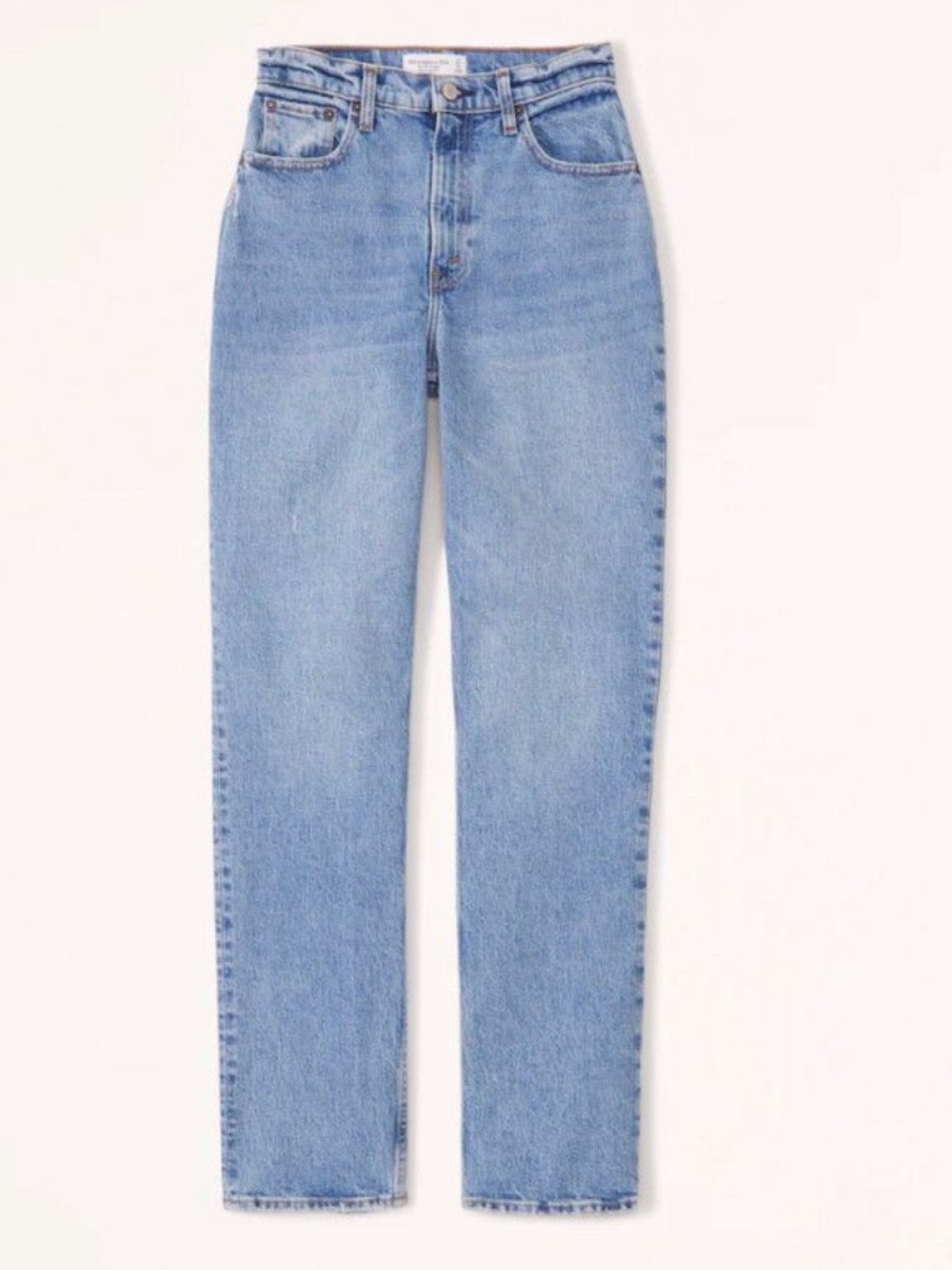 Abercrombie & Fitch Light Wash The Mom High Rise Jeans Curvy Love